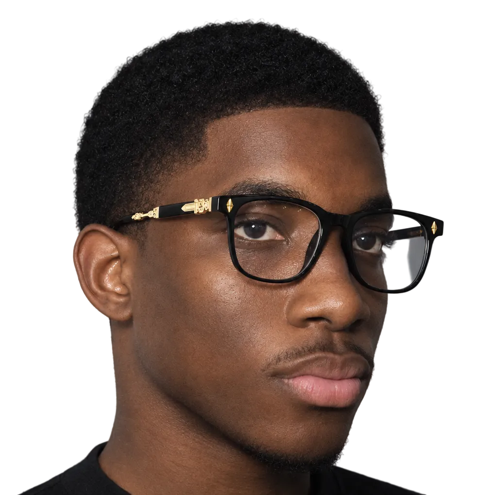 Gold Accent Chrome Hearts Eyeglasses